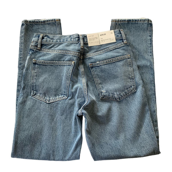 Agolde Fen High Rise Relaxed Taper Jeans in Ripped Organic Cotton, size 25 NWT - Picture 3 of 9
